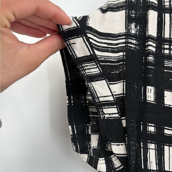 Velvet by Graham & Spencer Black White Plaid Tunic Dress Shirt Dress Belted xs - Picture 6 of 16